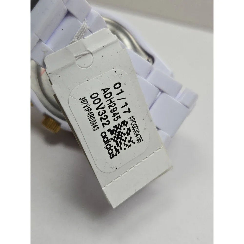 Adidas Originals Brisbane White Gold 44mm Chronograph Sports Watch New Battery